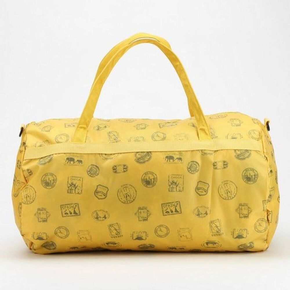BDG Printed Convertible Stamp Print Duffle Gym Bag – Lightweight & Foldable NEW
